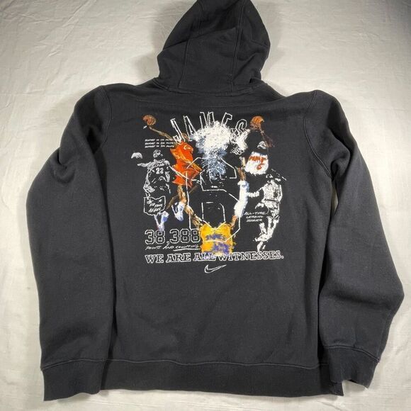 Nike Black LeBron James NBA All-Time Scoring Record Pullover Hoodie Size Medium - Picture 4 of 7